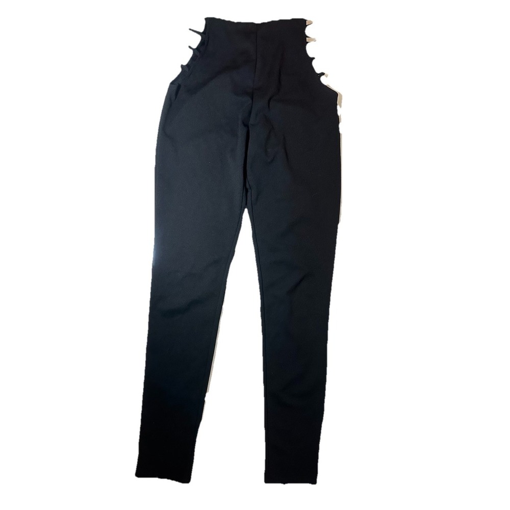 Windsor Black Cut Out Straight Pants Black High Rise